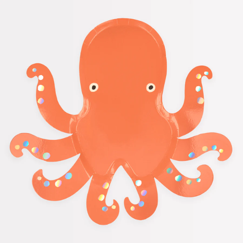 Octopus Shaped Paper Party Plates - Under The Sea