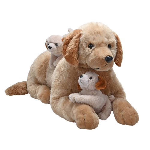 Jumbo Mum and Puppies Golden Retriever Dog Teddy Bear - Soft Toy