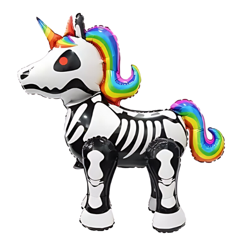 Unicorn Skelton Halloween Foil Balloon