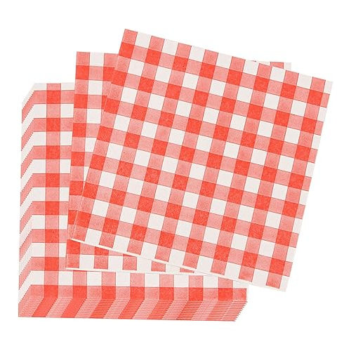 Red Gingham Large Paper Party Napkins