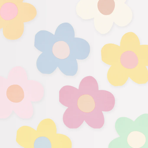 Pastel Daisy Shaped Paper Party Napkins