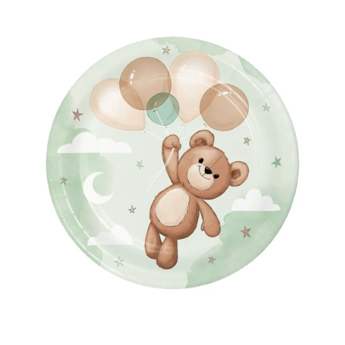 Up and Away Teddy Bear Paper Party Plates