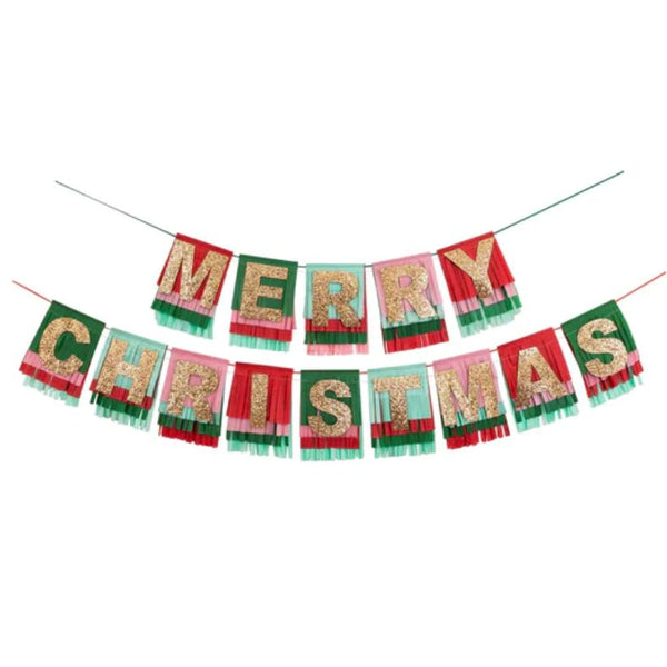 Merry Christmas Fringe Garland - Meri Meri