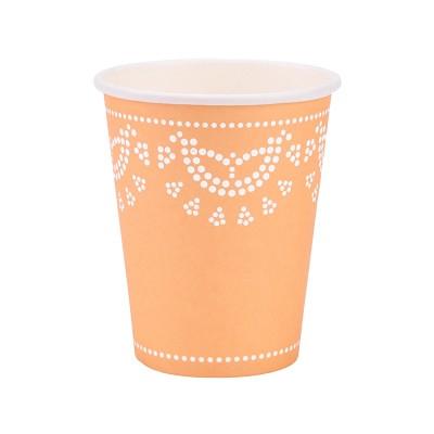 Coral Dainty Lace Paper Cups